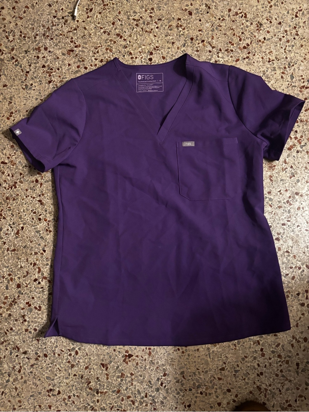 Figs Catarina one pocket scrub top medium digital grape